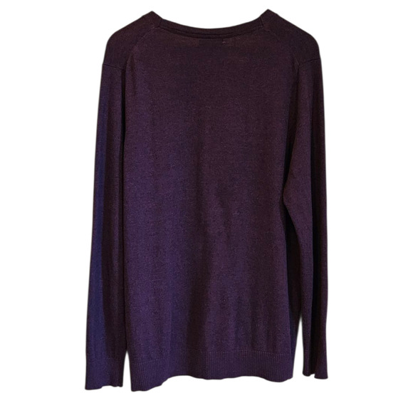 Gap Cartigan Sweater VNeck Button Front Purple Women's XLarge - Picture 6 of 7